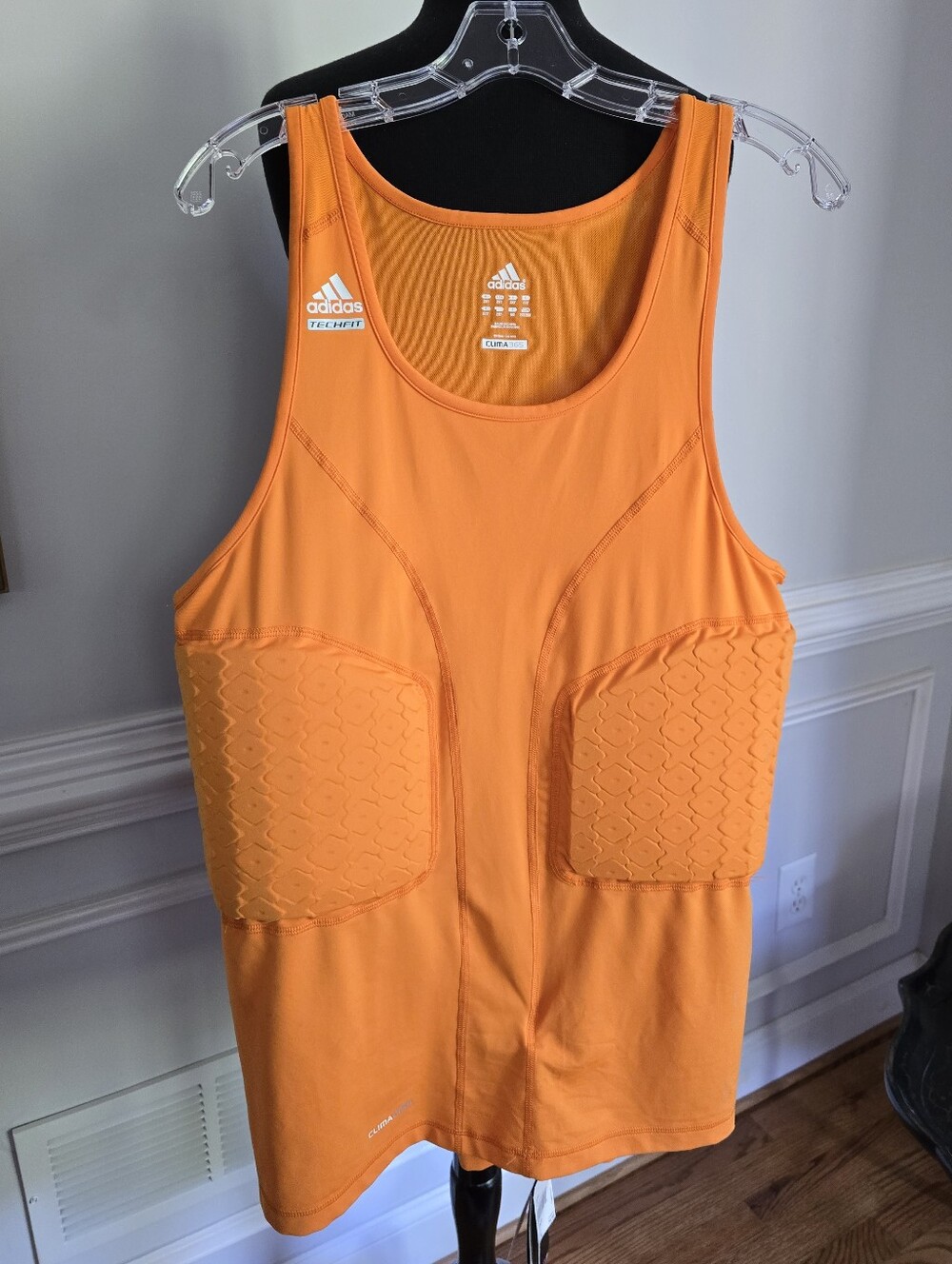 adidas Men's Orange Padded Workout Tank Top 2XT